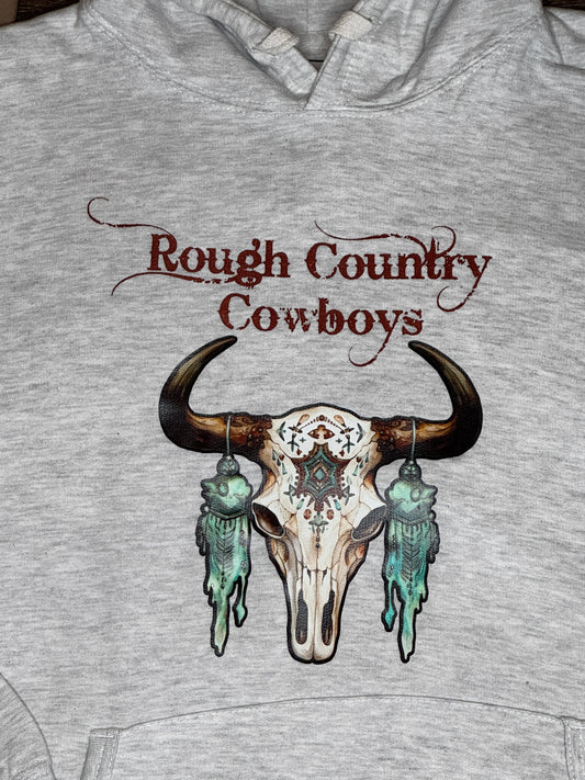 Grey cow skull hoodie