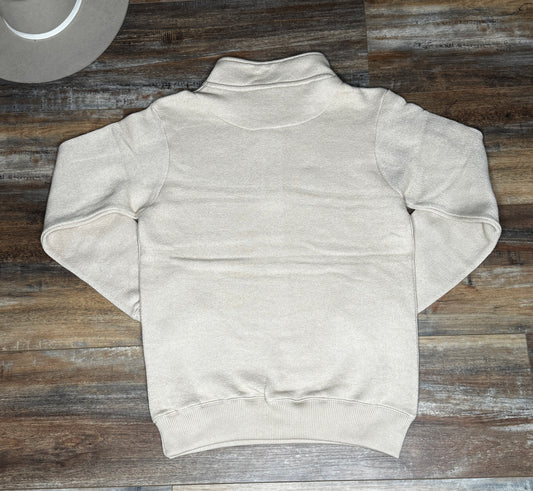 Cream oversized 3/4 zip sweater