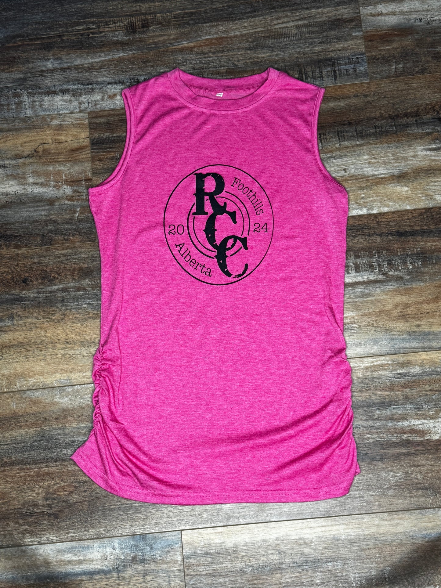 Hot pink bullet muscle T