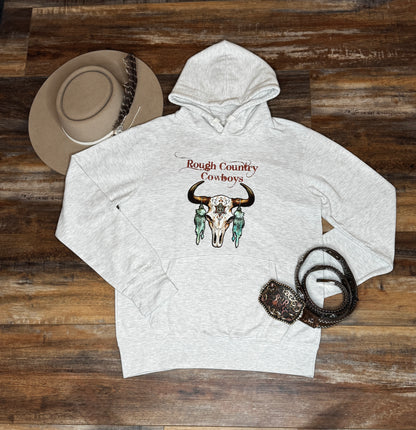Grey cow skull hoodie