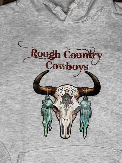 Grey cow skull hoodie