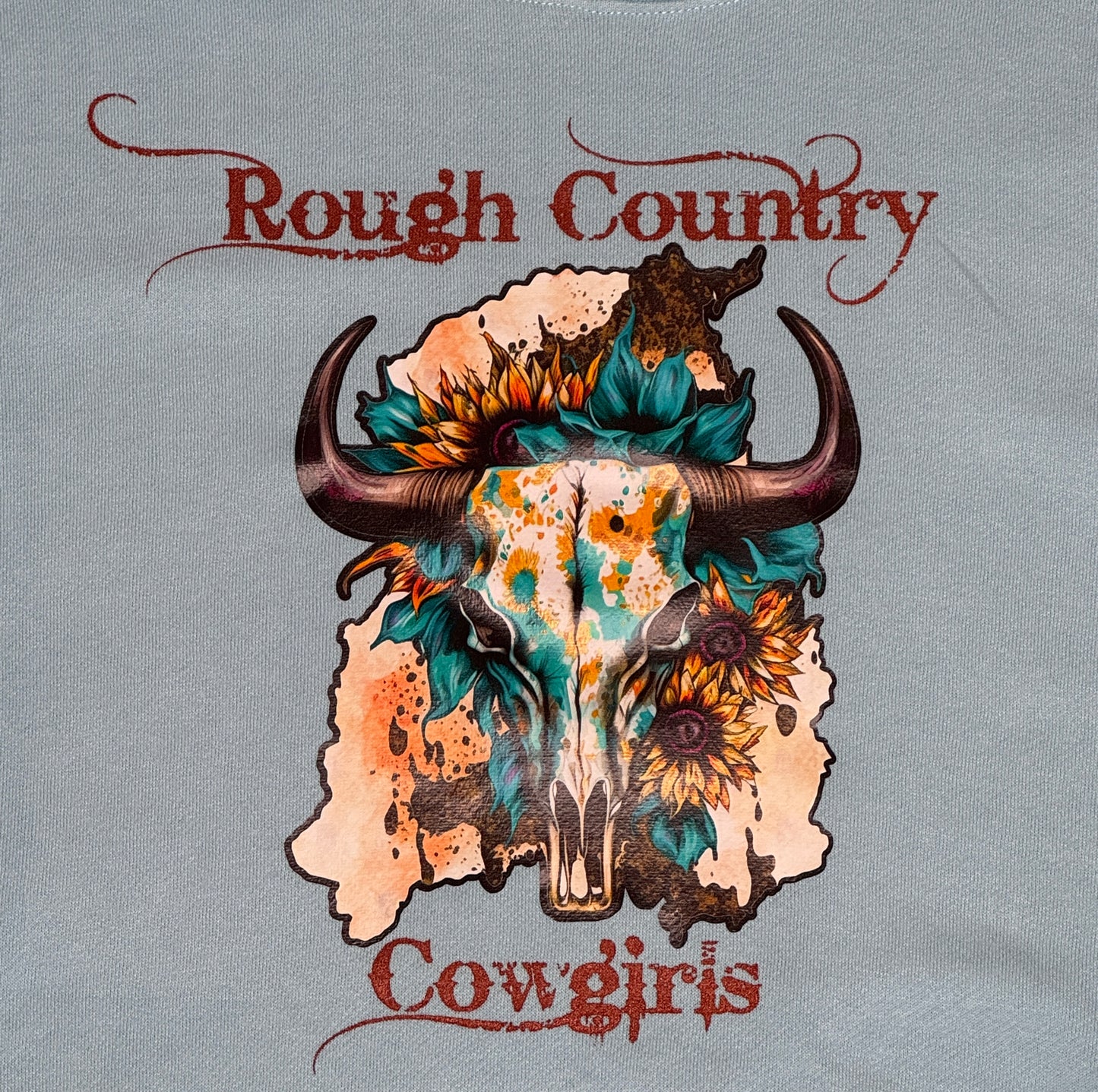 Blue cow skull hoodie