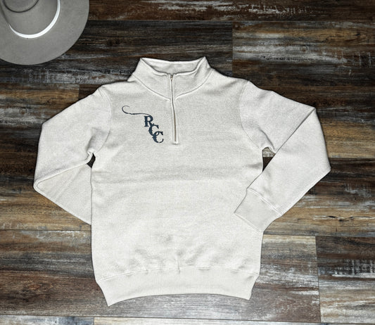 Cream oversized 3/4 zip sweater