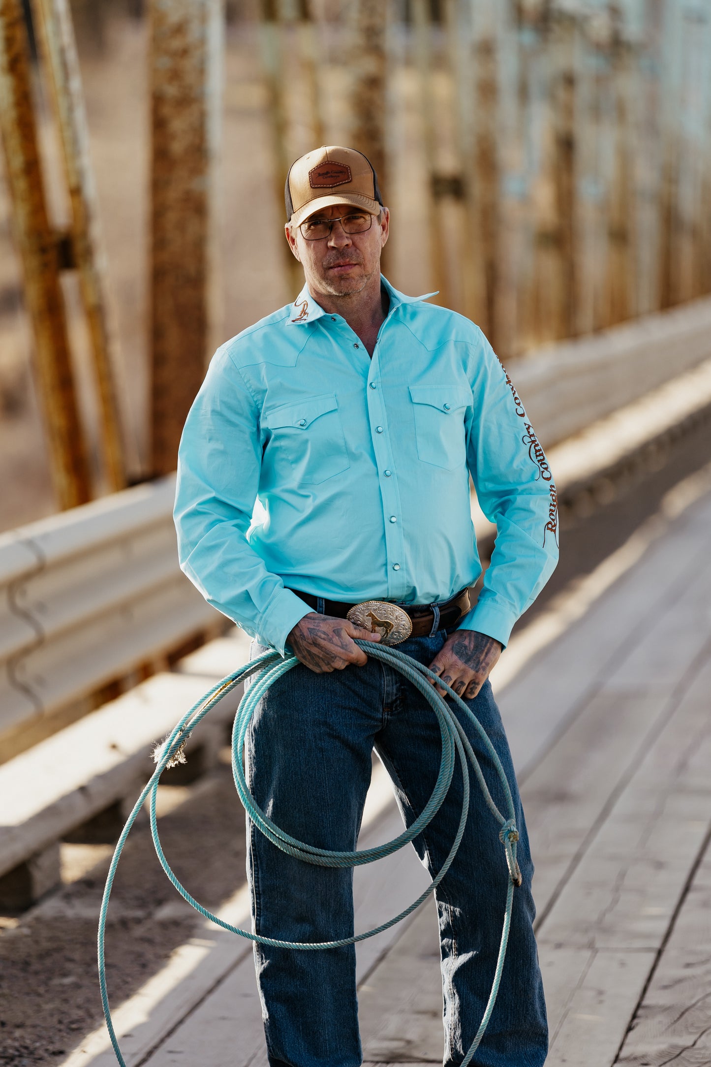 Men's Teal Rodeo Shirt
