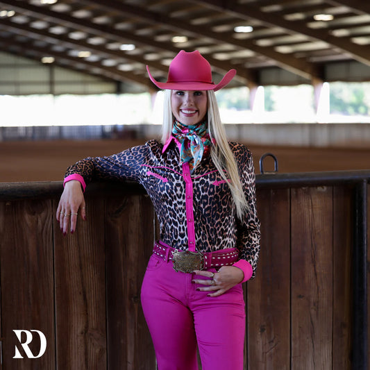 PINK CHEETAH PERFORMANCE RODEO SHIRT