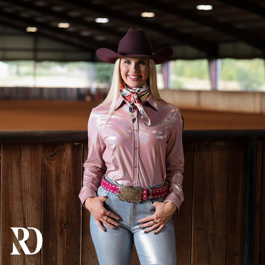 ROSE GOLD RODEO PERFORMANCE SHIRT