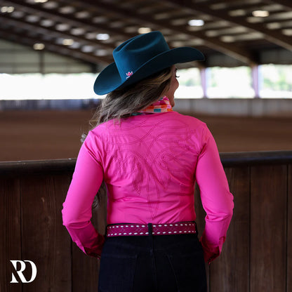 PINK STITCHED PERFORMANCE RODEO SHIRT