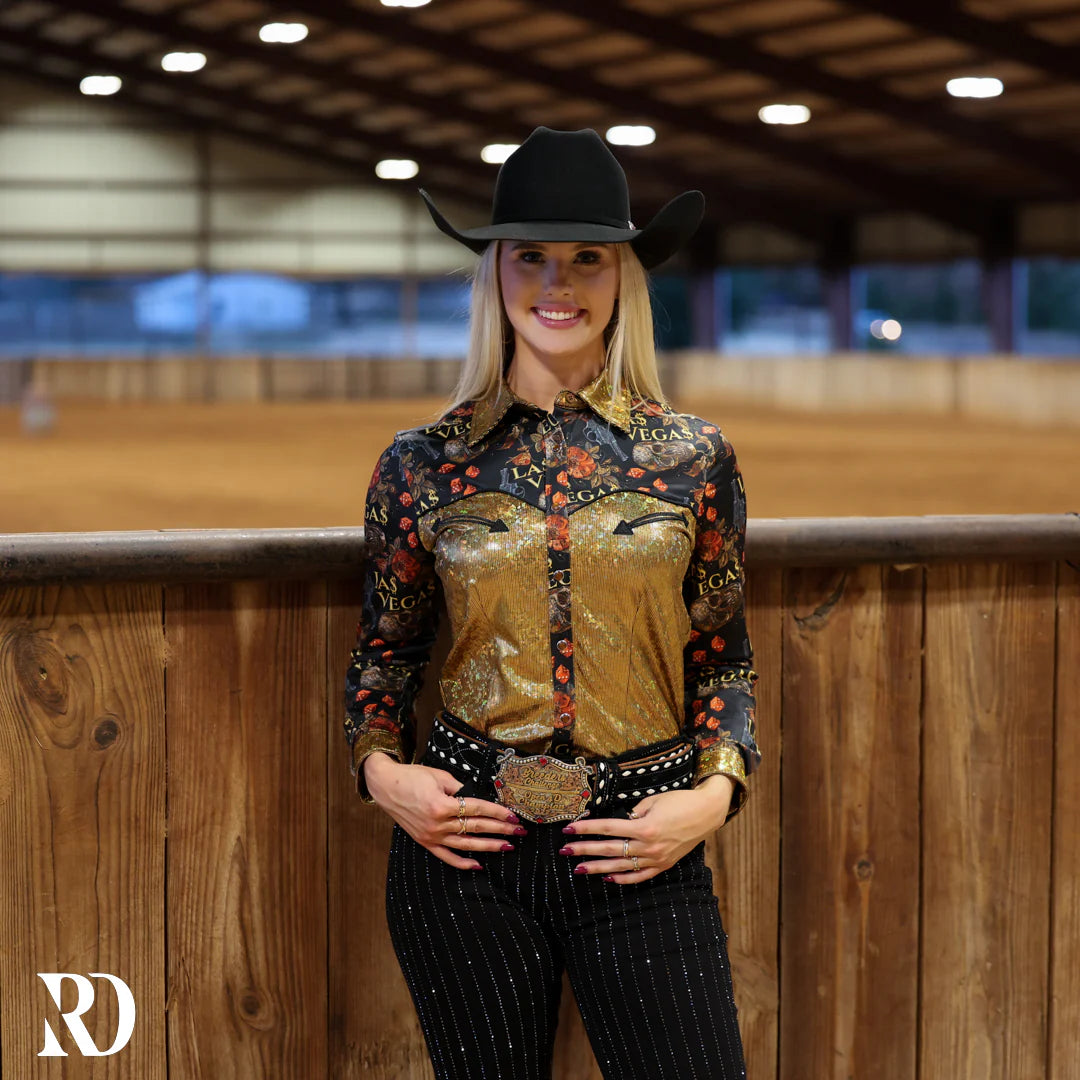 VEGAS HEAT SPARKLE PERFORMANCE RODEO SHIRT