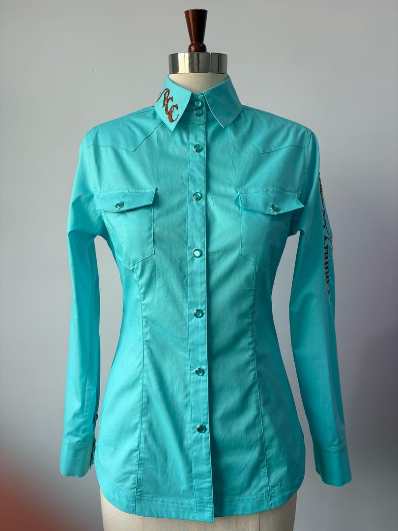 Women's Teal Rodeo Shirt