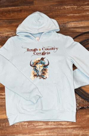 Blue Cow Skull Hoodie