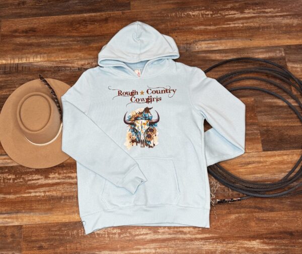 Blue Cow Skull Hoodie