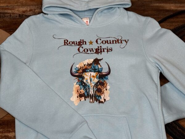 Blue Cow Skull Hoodie - Image 2