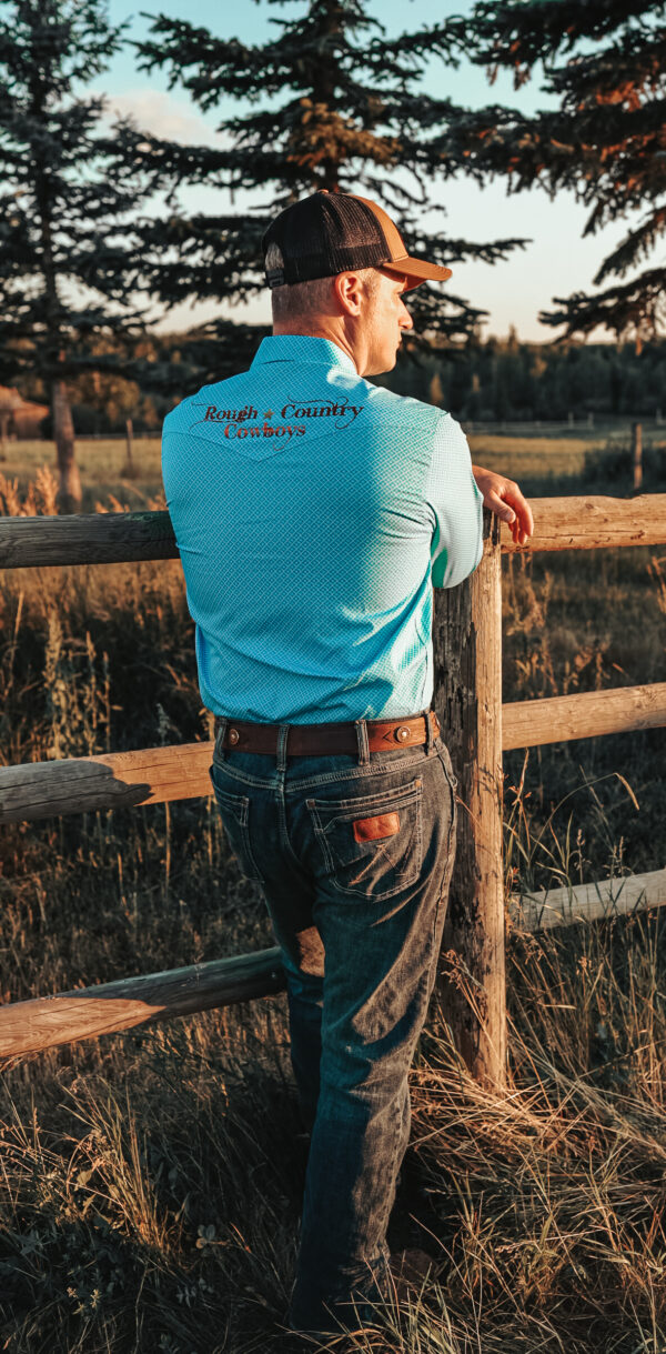 Blue patterned western shirt